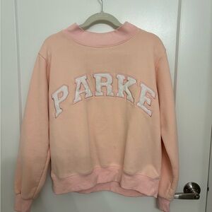 Pink Parke Sweatshirt with White Lettering
